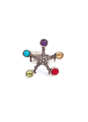 Anillo Piñata Colorida, joya de plata .925, con amatista y citrina – Gabriela Sánchez (vista 3)