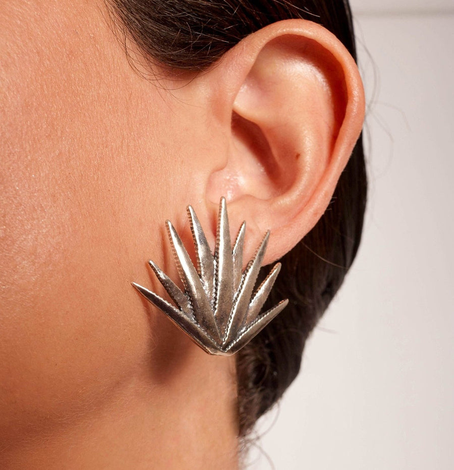 Aretes Agave Realista, joya de plata .925 – Gabriela Sánchez (vista 2)