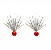 Aretes Agave Realista Con Gema, joya de plata .925, con ámbar y citrina – Gabriela Sánchez (vista 2)