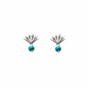 Aretes Agave Sueño 2, joya de plata .925, con coral y turquesa – Gabriela Sánchez (vista 2)