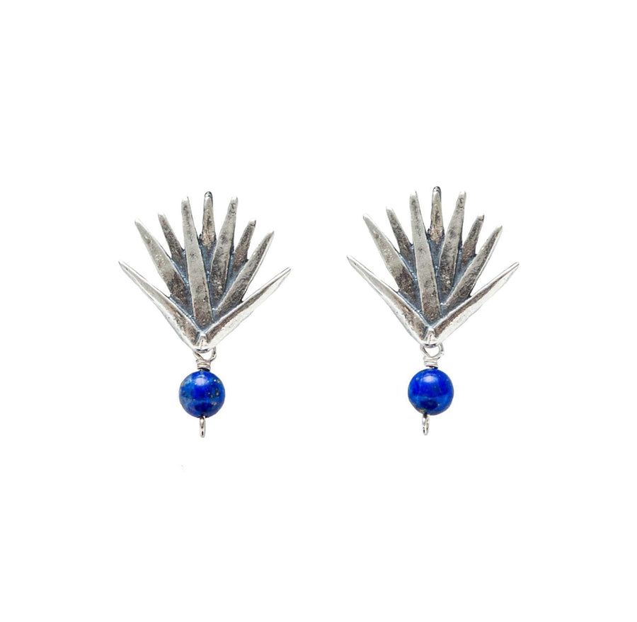 Aretes Agave sueño 3 Lapislázuli, joya de plata .925 – Gabriela Sánchez (vista 2)