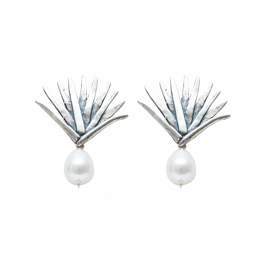 Aretes Agave Sueño 4 Perla, joya de plata .925 – Gabriela Sánchez