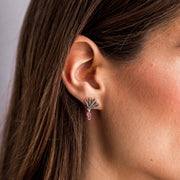 Aretes Agave Sueño 2.1 Y Gema Mini, joya de plata .925, con turmalina y perla – Gabriela Sánchez (vista 6)