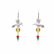 Aretes Colibrí Otomí 3 Gemas, joya de plata .925, con ámbar y amatista – Gabriela Sánchez (vista 2)