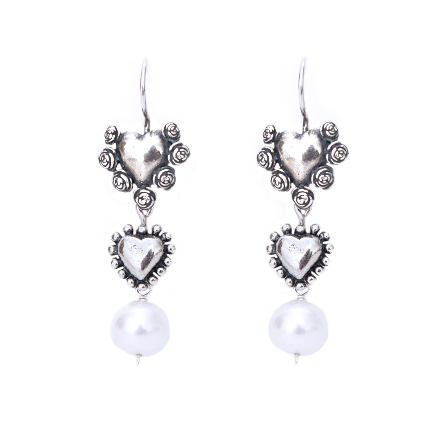 Aretes Corazones Perla Gabriela Sánchez Aretes
