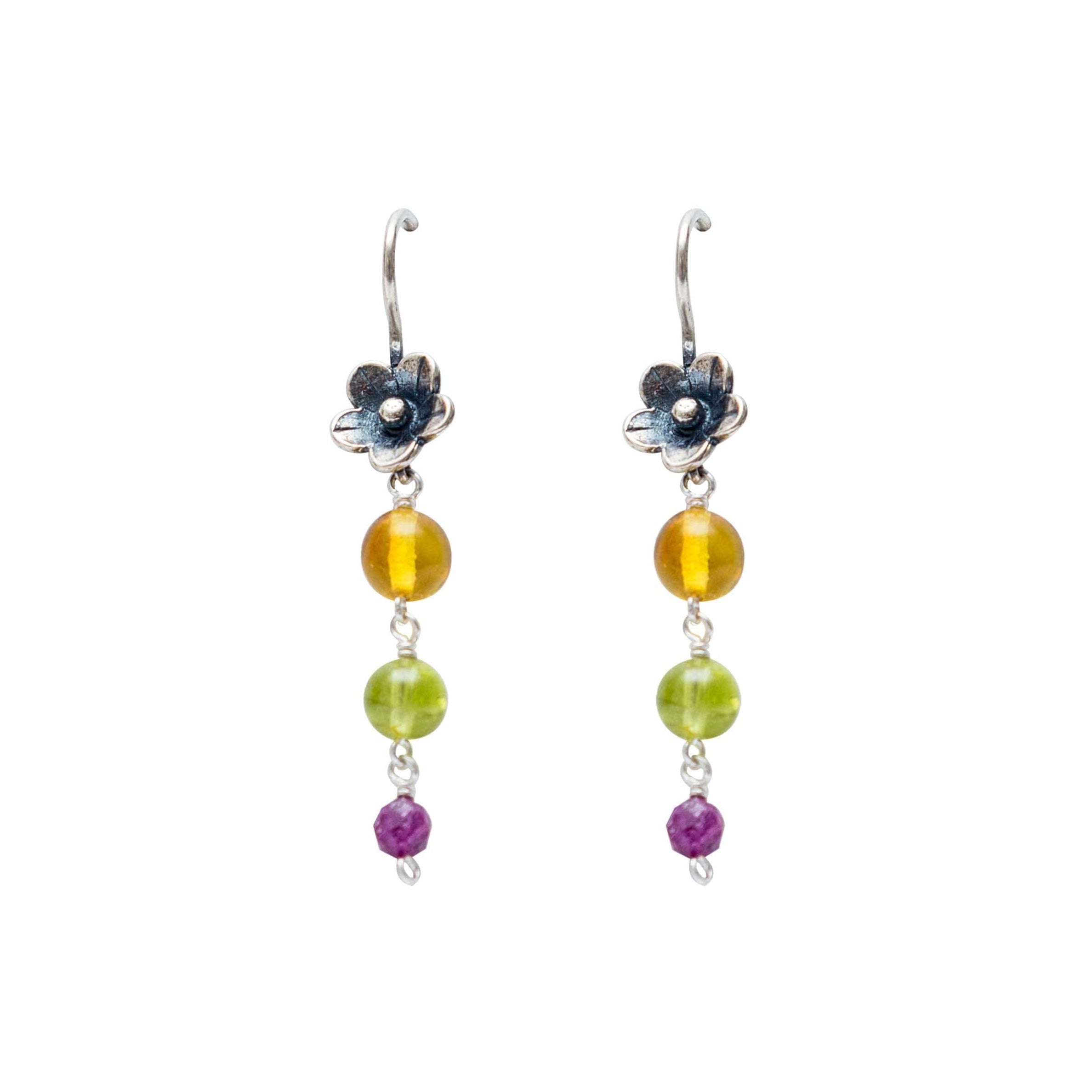 Aretes Florecitas de Colores Gabriela Sánchez Aretes