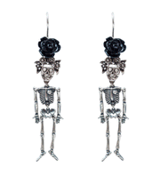 Aretes Calacas con Flor, joya de plata .925 – Gabriela Sánchez (vista 2)