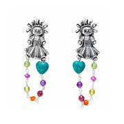 Aretes Muñeca Mediana Turquesa, joya de plata .925 – Gabriela Sánchez