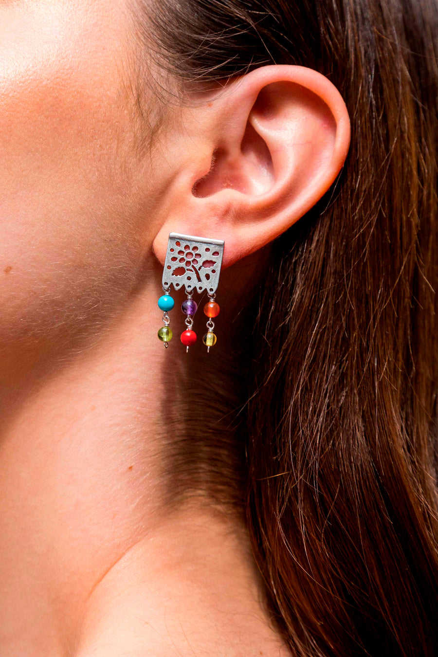 Aretes Papel Picado Colores, joya de plata .925 – Gabriela Sánchez