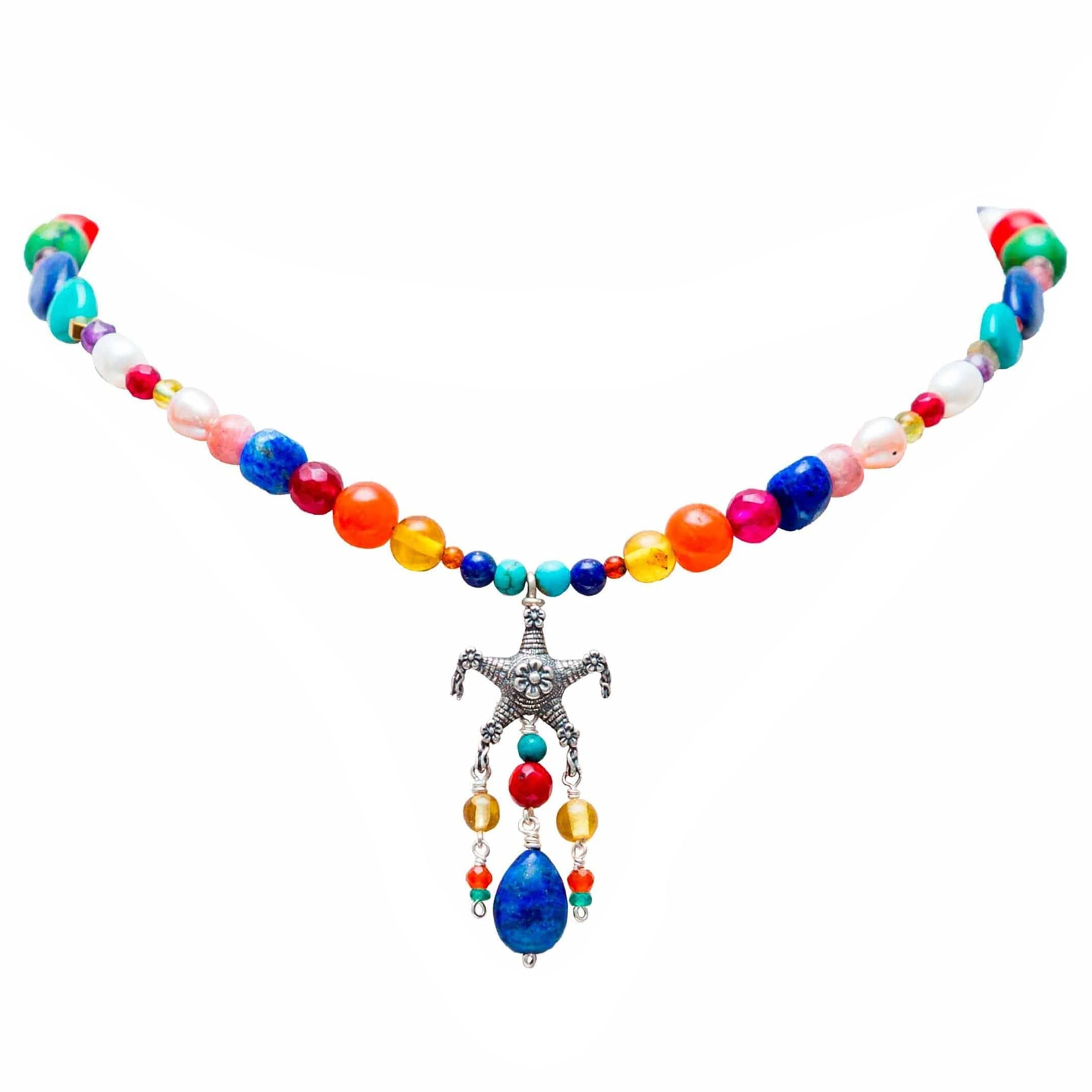 Collar Piñata Confeti, joya de plata .925, con gemas de colores – Gabriela Sánchez
