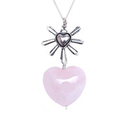 Dije Corazón Querido México Chico corazón Cuarzo Rosa, joya de plata .925 – Gabriela Sánchez