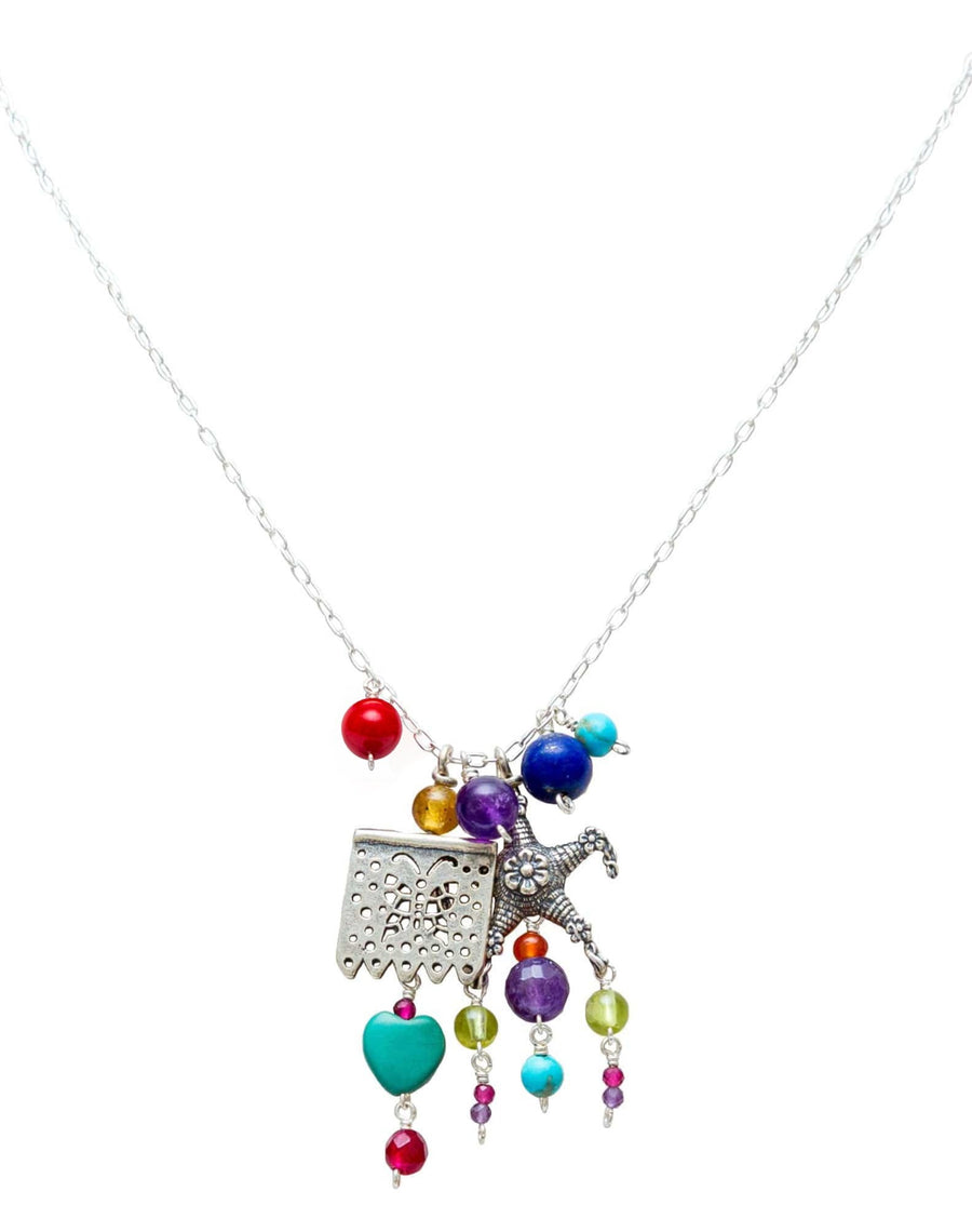 Dije Tradición y Fiesta, joya de plata .925, con gemas de colores – Gabriela Sánchez (vista 2)