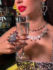 Gargantilla Calaverita de Azúcar, joya de plata .925, con cristal Swarovski – Gabriela Sánchez (vista 5)