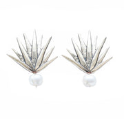 Aretes Agave Realista con Perla, joya de plata .925 – Gabriela Sánchez (vista 2)