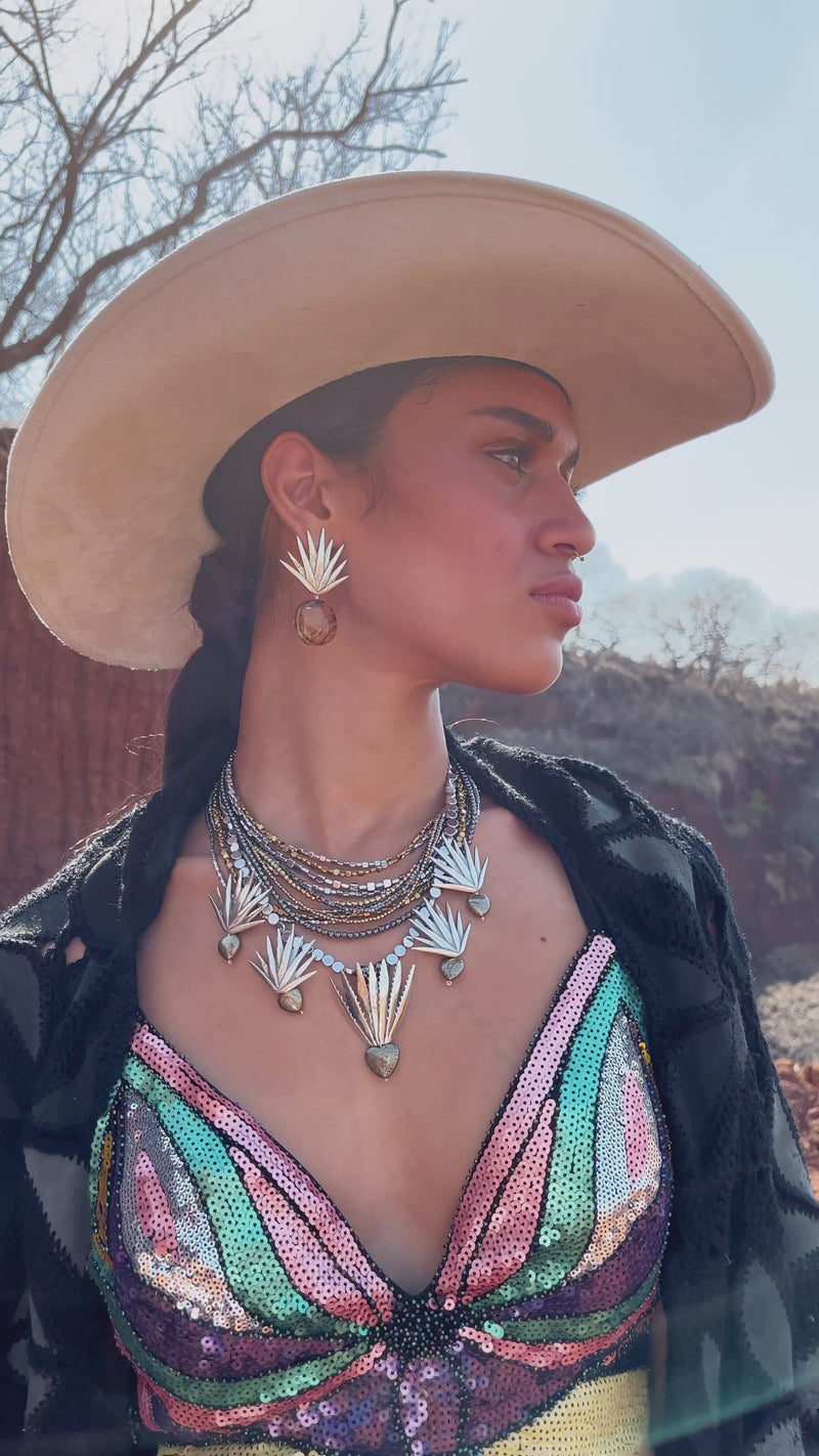Collar Destilado de Plata, joya de plata .925, con hematita y pirita – Gabriela Sánchez (vista 2)