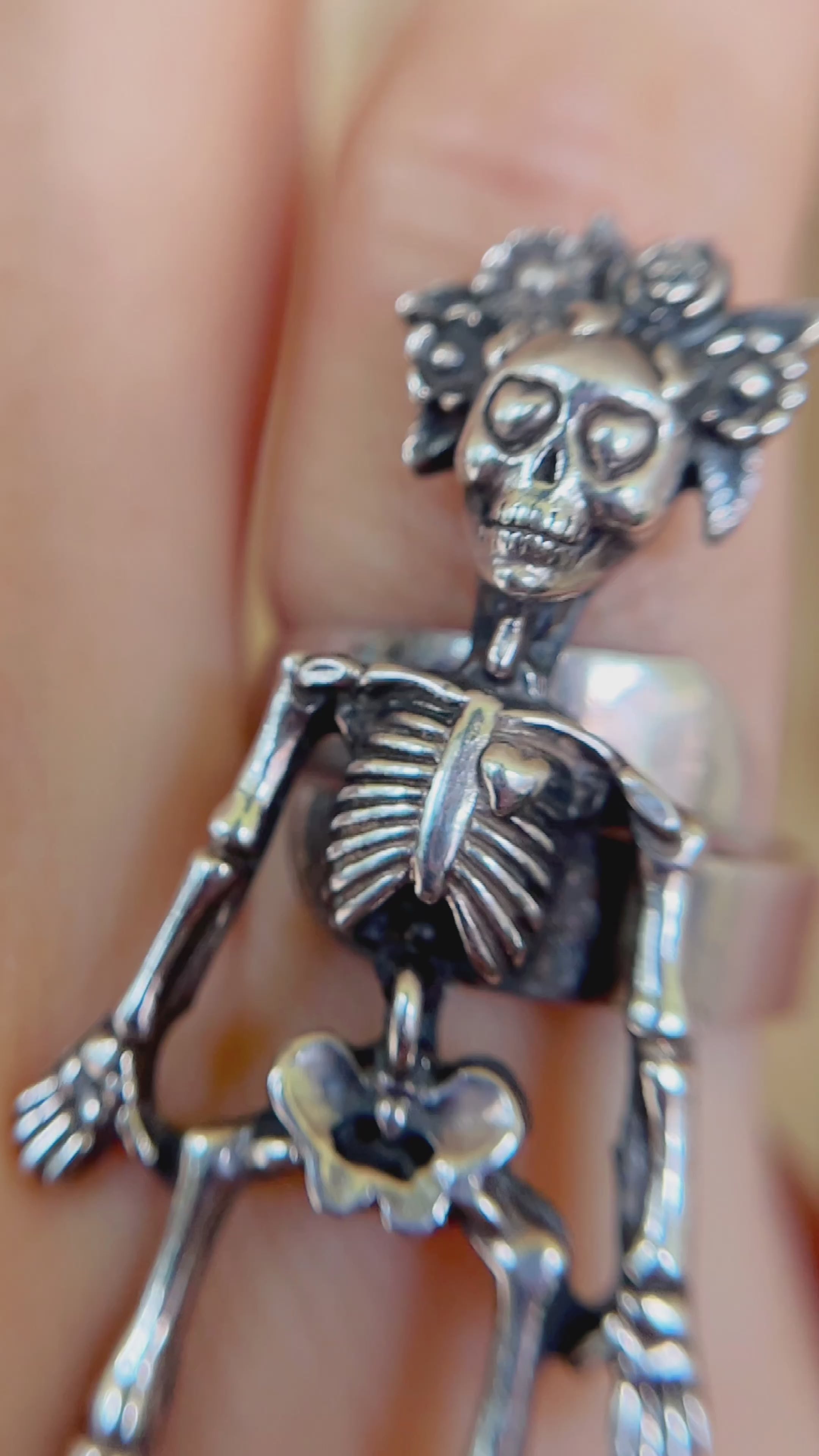 Anillo Calaca Popotitos, joya de plata .925 – Gabriela Sánchez