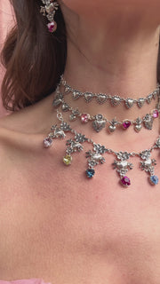 Gargantilla Corazón Rosa, joya de plata .925, con cristal Swarovski – Gabriela Sánchez (vista 8)