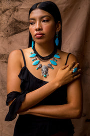 Collar Plumaje de Turquesa CALA005 Collar