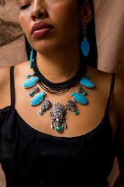 Collar Plumaje de Turquesa CALA005 Collar