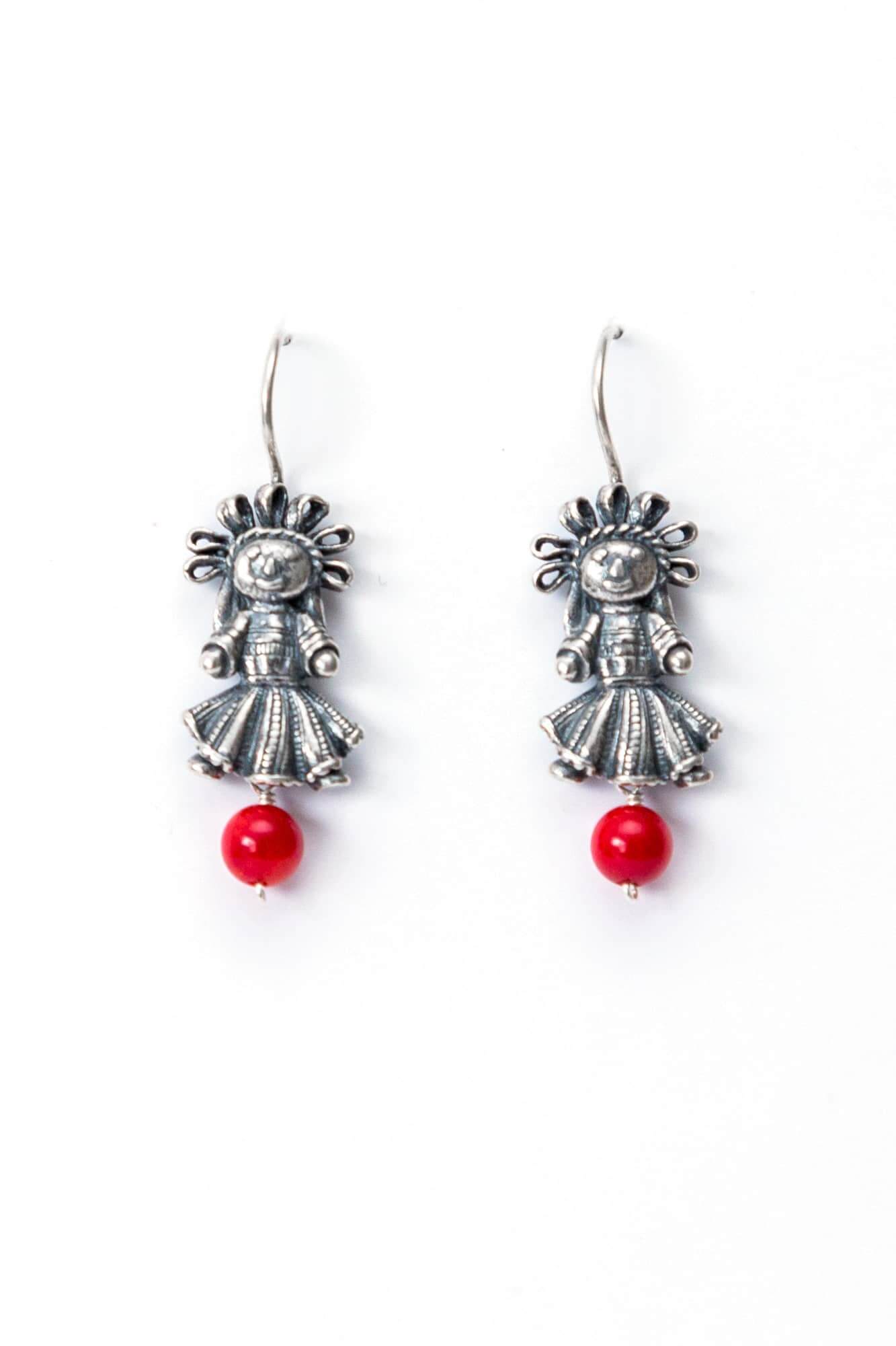 joyas mexicanas gabriela sanchez aretes muneca chica coral aretes gabriela sanchez