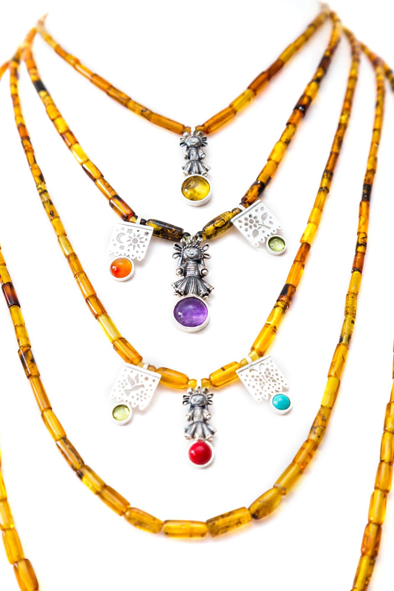 joyas mexicanas gabriela sanchez collar niveles de ambar con munecas collar gabriela sanchez