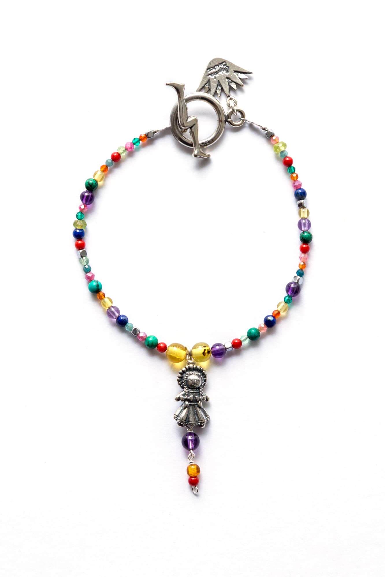 joyas mexicanas gabriela sanchez pulsera muneca mini y piedras de colores pulsera gabriela sanchez