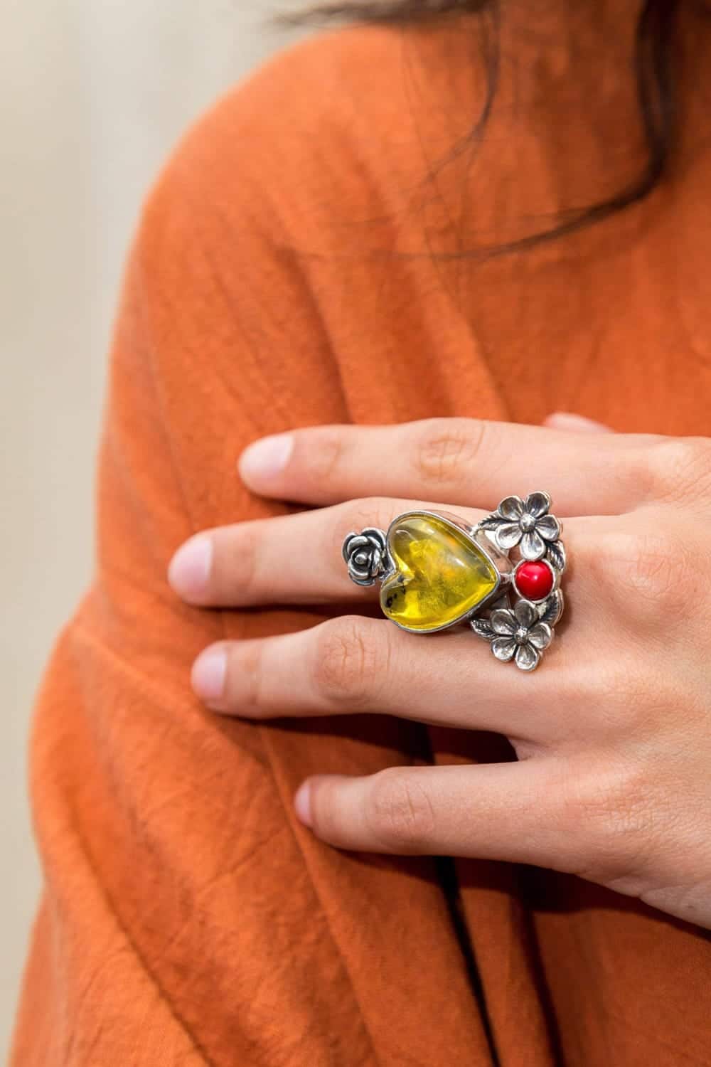 joyas mexicanas gabriela sanchez anillo flores y ambar anillo gabriela sanchez 28424476196919