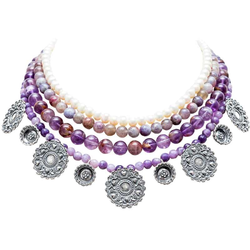 joyas mexicanas gabriela sanchez collar suenos de talavera purpura necklaces gabriela sanchez