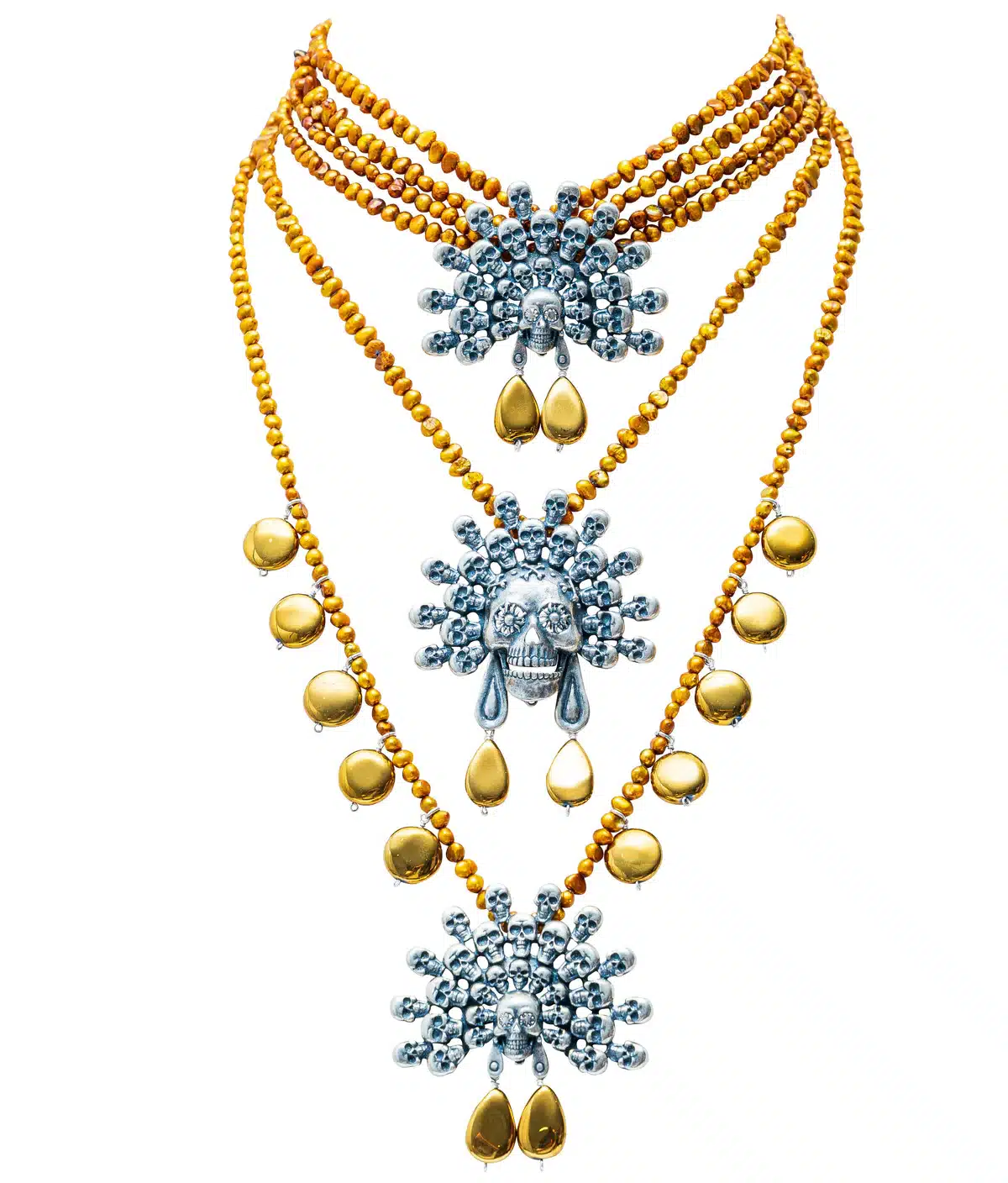 Collar granos dorados