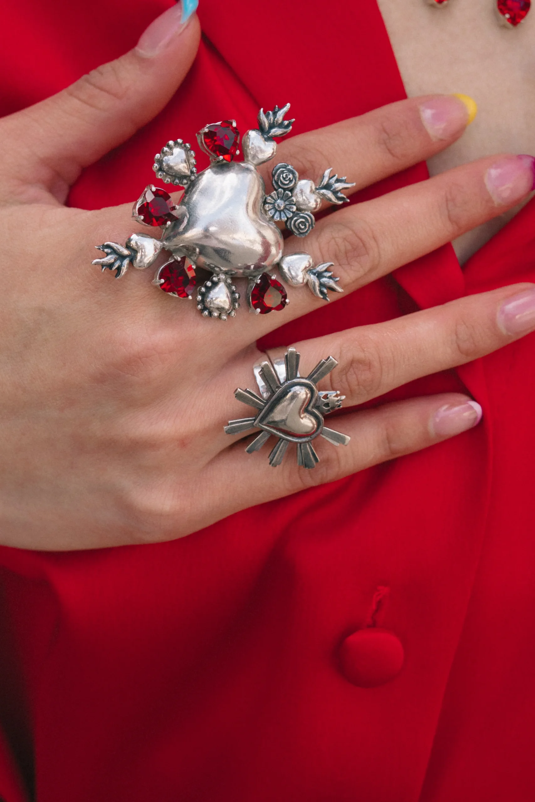 Anillo Corazón Querido México Mediano 