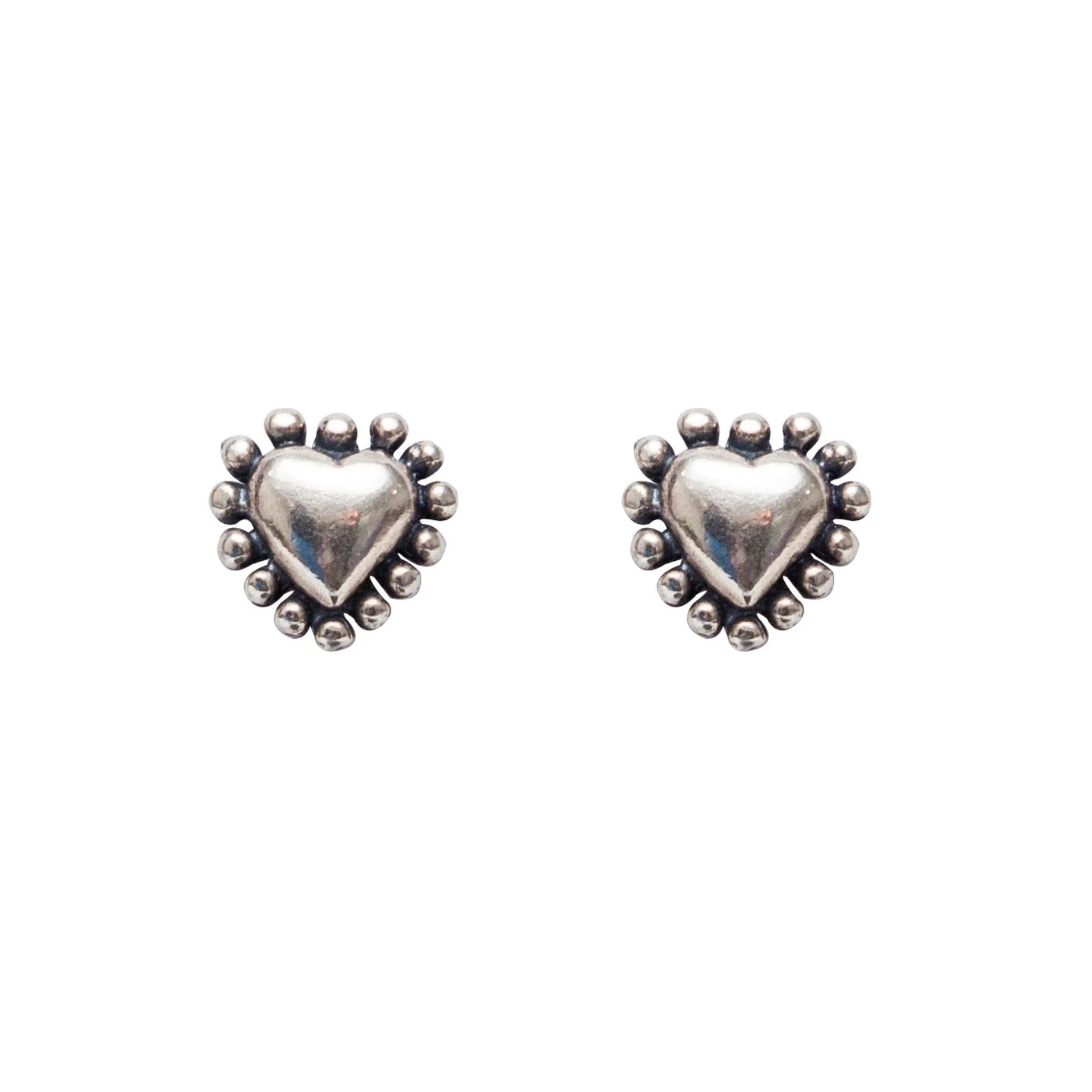 Aretes Corazón con Puntos 