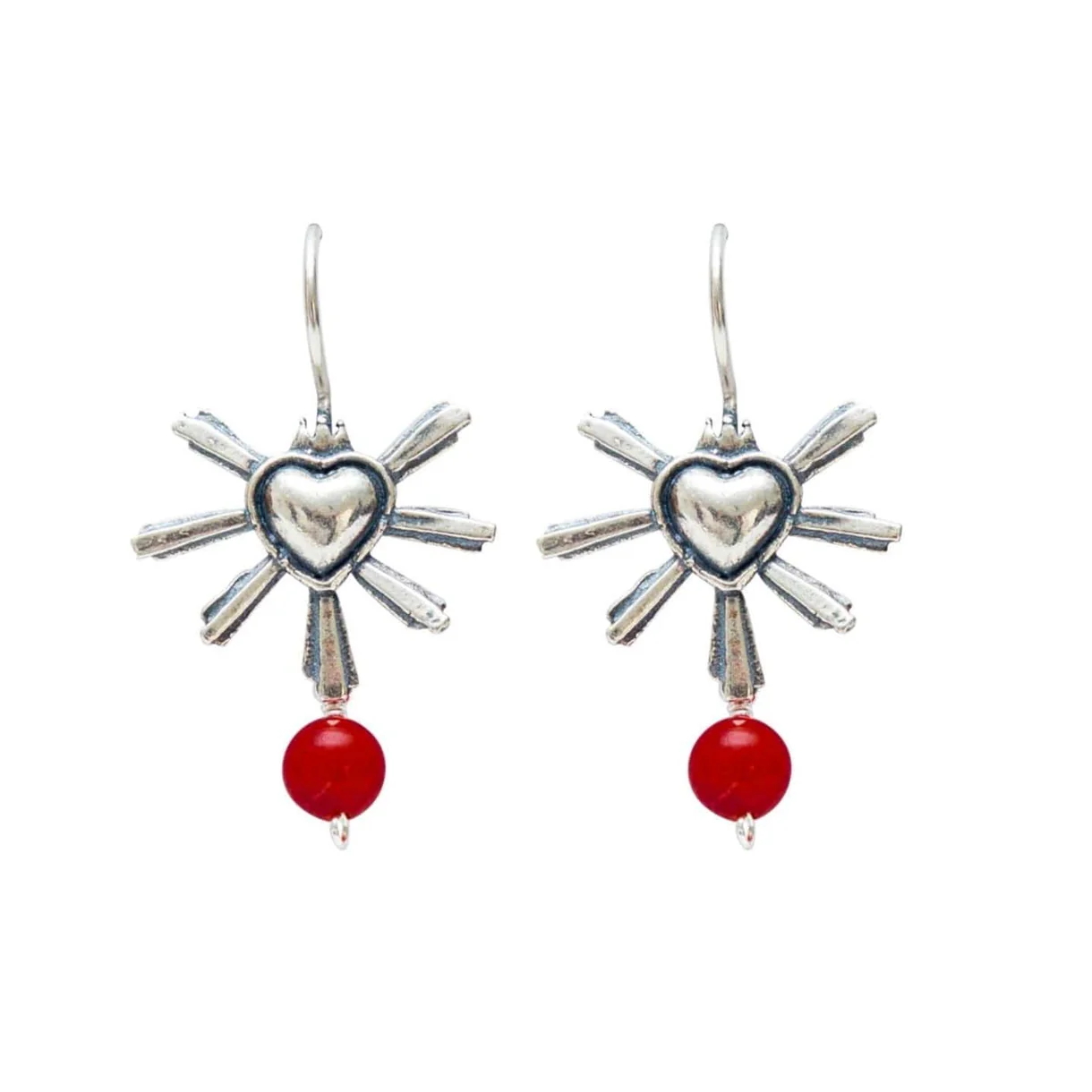 Aretes Corazón Querido México Coral 